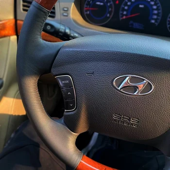 Za Hyundai SONATA DIY Meri usnje mahagoni ročno prišite volan pokrov avtomobila Notranja oprema