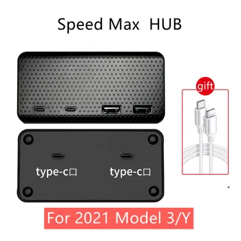 Za 2021 Tesla Model3 / Y HUB Tesla Model 3 Dodatki USB Hub Razdelilnik Razširitveno Postajo Hitrost Max Hub Extender Polnilnik 67868