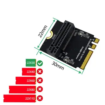 M. 2 NGFF NVMe Tipko A/E, da Tipko M SSD Adapter Ploščo Pretvornika z LED Indikator