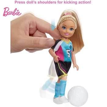 Barbie Dreamhouse Avanture 6-palčni Chelsea Lutka z Nogometno Playset in Pribor, Igrače za Otroke, Dekleta, Darilo za Rojstni dan GHK37 68167