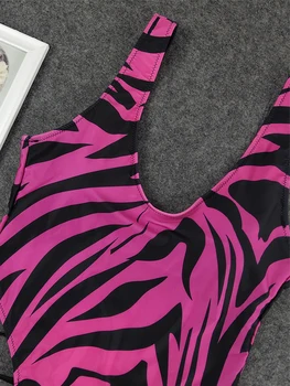 Kopalke Ženske 2021 Enem Kosu Backless Obleka, Sexy Plažo Tiger-Kožo Tiskanja Kopalke Letnik Monokini High Cut Kopalke 68269