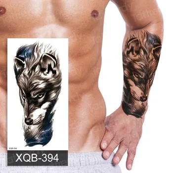 Ponaredek tetovaže zapestnica rokav tiger, lev, kralj živali začasno art tattoo seksi moških fant ženske tattoo nalepke črni 3D body art