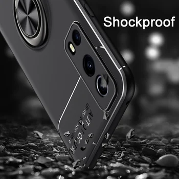 Shockproof Primeru Telefon za IQOO Z3 U3 U3X Silikonski Kovinski Obroč Stojalo Telefon hrbtni pokrovček za VIVO Y72 Y52S 5G Y31S Y51 2020
