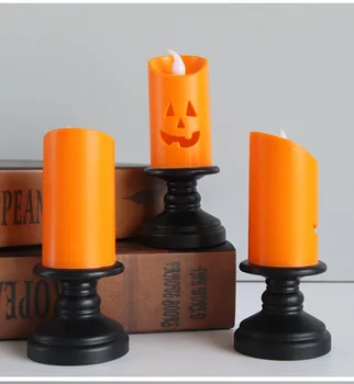 Halloween Sveča, Luč LED Pisane Svečnik namizna Dekoracija Bučna Stranka Happy Halloween Stranka Dekor Za Dom 2021