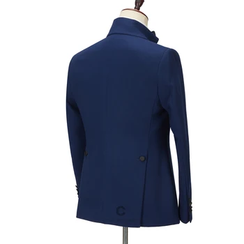 Cenne Des Graoom Zadnjo Plast Design Moške Obleke Po Meri Izdelano Jopičem 2 Kosa Blazerji Svate Pevka Ženina Kostum Blue Homme
