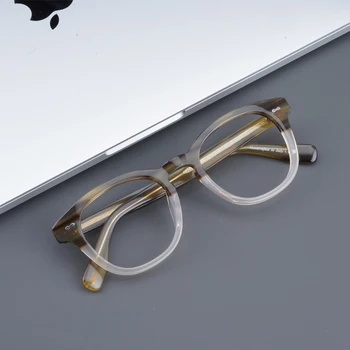 Modra Svetloba Blokiranje Očala Cary Grant Mozaik Acetat Eyeglass Okvirji Mens Blagovno Znamko Oblikovalec Recept Očala Ženske Oliver