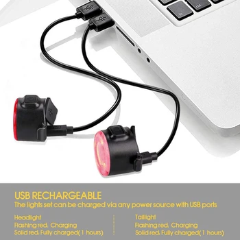 Izposoja Rep Svetlobe USB Polnjenje Kolo Smerniki Nepremočljiva Opozorilo Kolesarske Svetilke Prenosne Nepremočljiva Kolesarjenje Elementi
