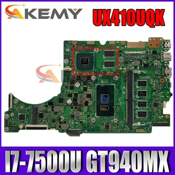 UX310UV Prenosni računalnik z matično ploščo za ASUS UX410UQK (14-palčni) UX410U UX310U original mainboard 4 GB-RAM I7-7500U GT940MX-2GB