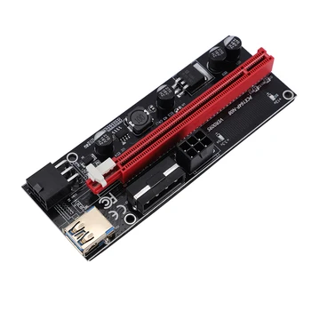 6pcs/veliko VER009 USB 3.0 PCI-E Riser VER009S Express 1X do 16X razširitveno napravo Riser vmesniško Kartico SATA 15pin-do 6-nožični Napajalni Kabel