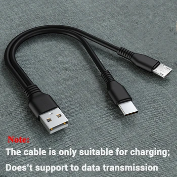 2 V 1, USB Tip C Micro USB Kabel za Polnjenje Žice Kabel Za Xiaomi Kabel USB Telefon Napolnite Dve Napravi USB Polnilnik Razdelilno Kabelsko