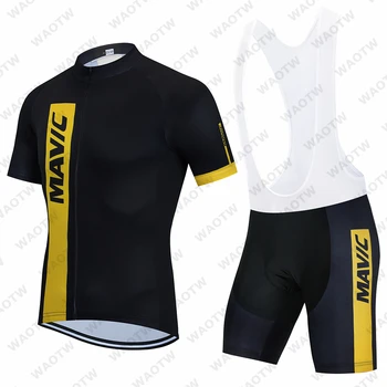 Novo Mavic 2021 Pro Team Kolesarjenje Oblačila /Cestni Kolo Nositi Dirke Oblačila Quick Dry Moški Kolesarski Dres Komplet Ropa Ciclismo Maillot