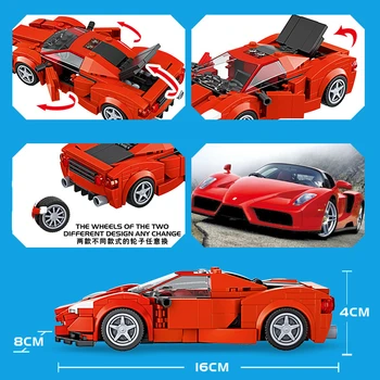 2021 NOVO Hitrost Prvak Serise Ferrari Enzos V2 Znanih Superšportnega Dirkalni Avto Šport gradniki Opeke Kompleti Model 71234
