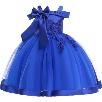 Eni Rami Velik Lok Cvet Baby Dekleta Oblačenja Oblačila Svile Tutu Stranka Večer Elegantno Dekleta Princesa Obleko Otroci Vestidos