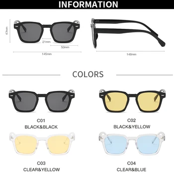 Zakovice Kvadratnih sončna Očala Moški Ženske Luksuzni Oblikovalec Očala za Sonce Rumeno Objektiv Vožnje Očala z UV Zaščito Očala Gafas De Sol 717