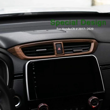 Avto Centralne klimatske naprave, Veter Vtičnico Plošča nadzorno ploščo Nalepke Breskev Lesa Zrn Oblikovanje za Honda CR-V CRV 2017-2020 7180