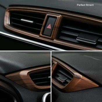 Avto Centralne klimatske naprave, Veter Vtičnico Plošča nadzorno ploščo Nalepke Breskev Lesa Zrn Oblikovanje za Honda CR-V CRV 2017-2020