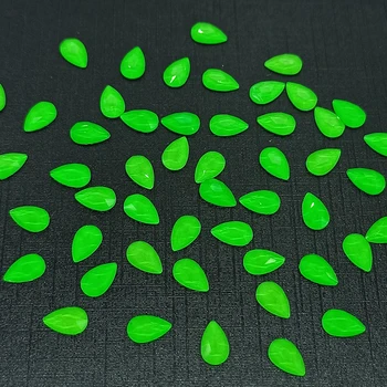 5.5x8mm Maščobe Raindrop Nail Art Nosorogovo Fluorescentna Candy Barve Ravno Nazaj Kristalno Nohtov DIY Dekoracijo Pribor 30/100 kozarcev