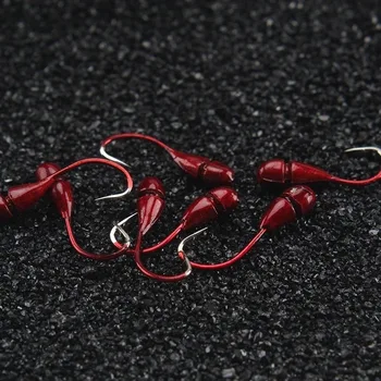 5 Kos/veliko Vroče Prodaje Rdeče Razveljavilo Ribolov Kavelj Posnemajo Rdeče Earthworm Kljuke Tin Šablona Glavo Fishhooks