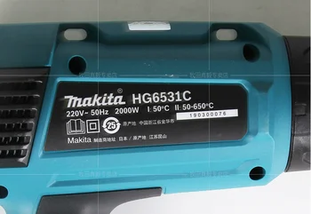 220-240V Makita Toplotno Pištolo 2.000 W 650° HG6531CK Priložena Primeru +Dodatki
