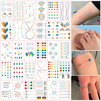 30 Listov Tattoo Nalepke Začasno Nepremočljiva Lepe Nalepke In Nalepke Za Ženske, Otroci Začasne Tetovaže Pisane Anime Body Art
