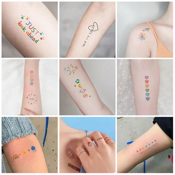 30 Listov Tattoo Nalepke Začasno Nepremočljiva Lepe Nalepke In Nalepke Za Ženske, Otroci Začasne Tetovaže Pisane Anime Body Art