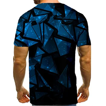 Moške Grafični 3D T shirt Tiskanje Kratek Rokav Dnevno Vrhovi Black / Navy