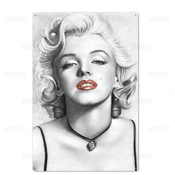 Beauty Star Likalnik Prijavite Retro Domov Dekoracijo Kovinsko Ploščo Marilyn Monroe Pop Art Steni Sliko Kositrne Plošče, Plakat, Letnik Soba Dekor