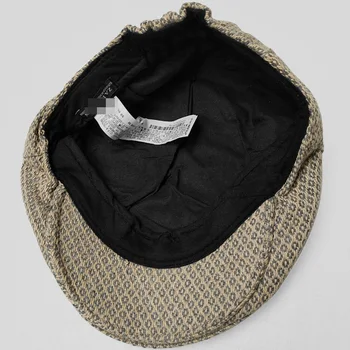 Newsboy Redno verodostojno Kaki umetnosti majhnih sveže retro Britanski skp široko roba majhen obraz Baretka naprej klobuk