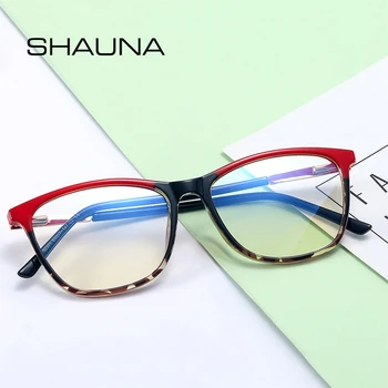 SHAUNA Moda TR90 Kvadratnih Ženske Optičnih Očal Okvir Anti Modra Svetloba Objektiv Spomladanski Tečaj Moških Očala Okvir Računalnik Očala