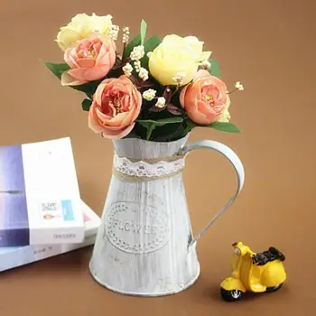 Vaza Retro Železa Cvet Rastline Držalo Za Vedro Vaza Trgovina Dekor Fotografija Prop Vrt Dobave