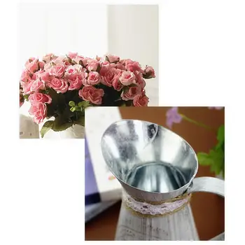 Vaza Retro Železa Cvet Rastline Držalo Za Vedro Vaza Trgovina Dekor Fotografija Prop Vrt Dobave