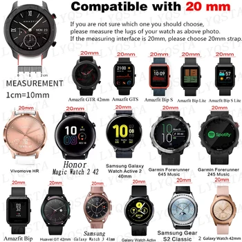 20 mm, Trak za Samsung Galaxy Watch 3 41 42 aktivna 2 40 44 S4 S2 Klasičnih silikonsko Zapestnico trak Hitro namestitev Smart Manžeta