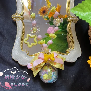 Lolita ogrlico, ki za okroglo žogo lok vozel polka dot Harajuku Lolita jk sladko star pulover verige 74266