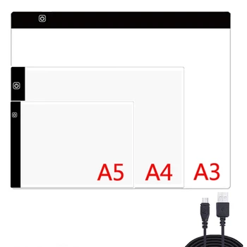 A5/A4/A3 Led Luči Pad 5D Diamond Slikarstvo Odbor za Slikarstvo, Risba USB Powered Diamantno Art Orodja, Pribor Kompleti