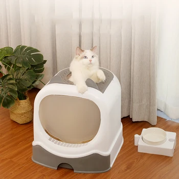 Mačka Legla Polje Splash-proof Zaprto Mačje Stranišče, Komplet Usposabljanje Plastičnih Izmenljive Čiščenje Wc Hišne Potrebščine