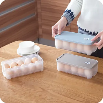 Plastično Jajce karton kuhinja jajce škatla za shranjevanje 24 Mrežo Jajca imetnik Stackable zamrzovalnik za shranjevanje organizatorji jajce za shranjevanje Posode