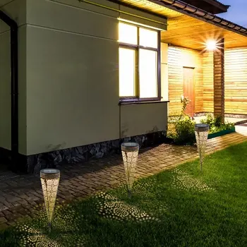 Na prostem Sončne Svetlobe Nepremočljiva Vrt LED Solar Powered Svetlobe Krajine Travnik Sončne Svetilke Teras Pot Razsvetljavo Baklo Dekoracijo