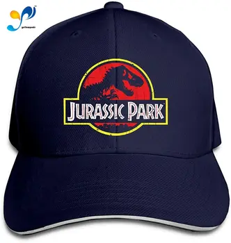 Jurassic Park, Logotip Hip Hop Baseball Skp Golf Kamiondžija Baseball Skp Nastavljiv Dosegla Vrhunec Sendvič Klobuk Black Unisex Casquette Črna