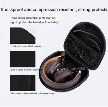 Za Marshall Slušalke Bag Anti-padec Stiskanje Slušalke Polje Prenosna Bluetooth Slušalke Vrečko za Shranjevanje ATH FC700 SJ33 55 FW33