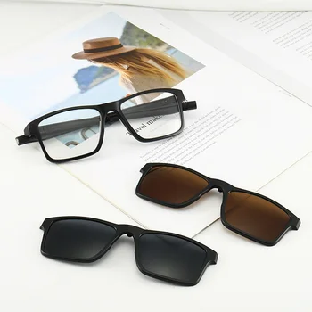 Ultra-lahka, 5pcs/1set Polarizirana Posnetek Na sončna Očala Moški Ženske Magnetni Očala Eyeglass Okvirji Optičnih Očal Okvir
