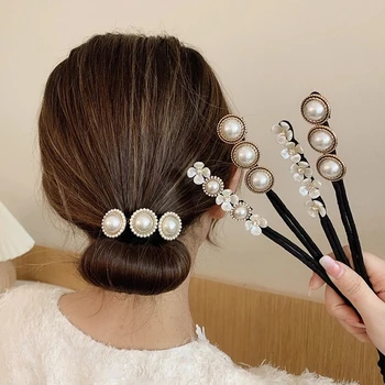 Nov Magic Biseri Figo Maker Hairbands Krof Pearl Cvet Trakovi za Lase Moda Dekleta DIY Pričeska Glavo Orodja Pribor
