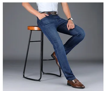 K2545 -Pomlad in poletje jeans moške svoboden ravne cevi hlače za moške, poslovni hlače