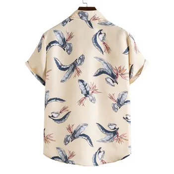 2021 Poletne Počitnice Majica Bluzo Mens Kratek Rokav Hawaiian Majica T-shirt Tiskanje Priložnostne Svoboden Dihanje Bluzo T-shirt