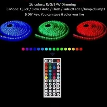 USB 15 Metrov, 600 Luči Non-vodotesen RGB Barvni-spreminjanje Mehko LED Luči s 44-ključ Ir Krmilnik SMD3528