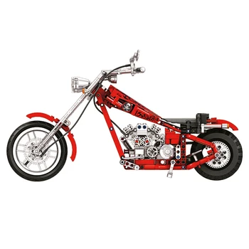 2021 NOVEGA Ustvarjalca Serije Red Skull MOC Motocikel gradniki DIY dirkalnika Opeke Klasični Model Otroci Igrače Združljiv Darilo