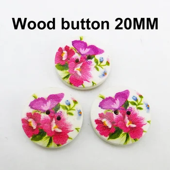 50PCS metulj gumb 20MM oblačilo, barvanje lesenih cvet gumbi dekoracijo šivanje obleke, čevlji plašč opremo MCB-003R