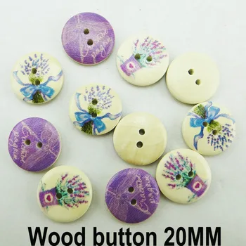 50PCS metulj gumb 20MM oblačilo, barvanje lesenih cvet gumbi dekoracijo šivanje obleke, čevlji plašč opremo MCB-003R