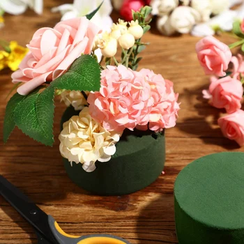 8 Pack DIY Cvetlični Aranžma Kit Zeleni Krog Mokro Cvetlični Peno, Poroka Oltarja Cvetje, Stranka Dekoracijo