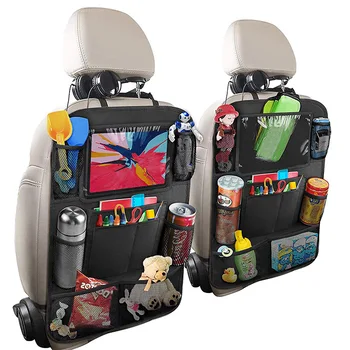 Avto Backseat Organizator z Zaslonom na Dotik Tablet Imetnik + 9 Skladiščenje Žepi Kick Preproge Avtomobilski Sedež Nazaj Ščitnike za Otroke, Malčke