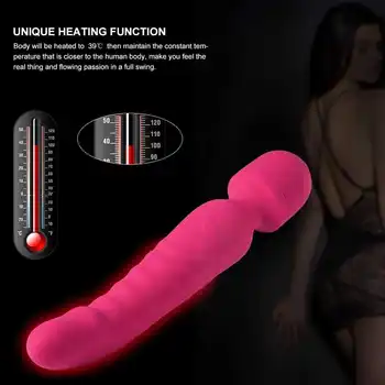 Ogrevanje Vibrator Massager Vibrator Nepremočljiva Mehko Dildo, Vibrator G Spot Klitoris Stimulator za Odrasle Sex Igrače za Ženske 75988